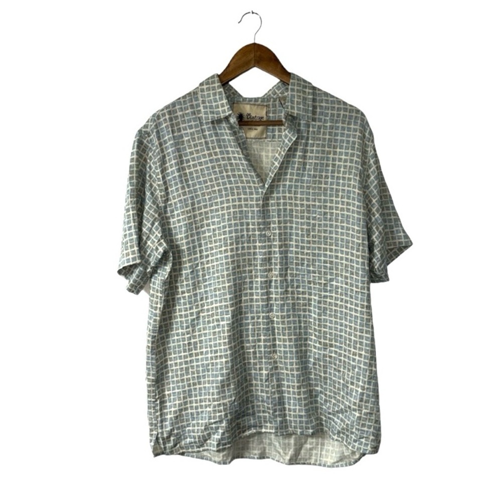 NEW Vintage Silk Hawaiian Short Sleeve Button Up Shirt Size Large